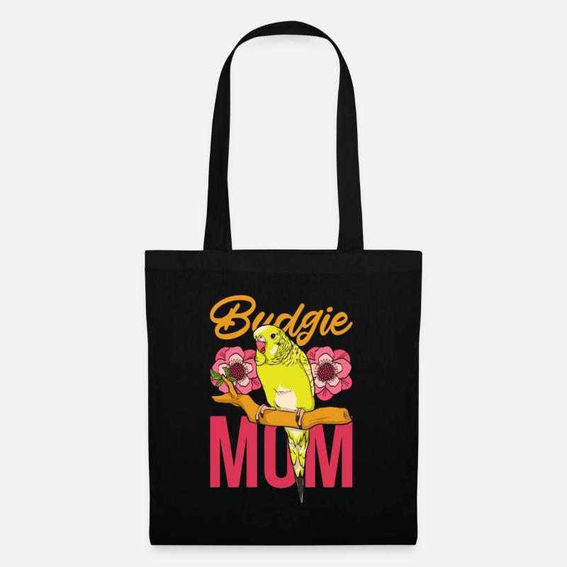 Tier Vogel Mama Muttertag Geschenk Wellensittich - Stoffbeutel - Schwarz