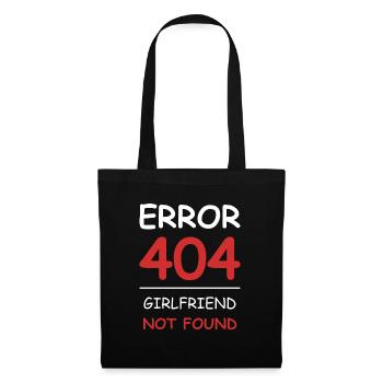 Girlfriend not found Error 404 - Tote Bag - black - Front