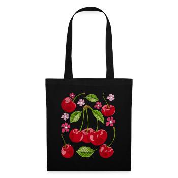 Cherry Blossoms Summer Fruit Gift Sakura Cherry - Sac en tissu - noir - Devant