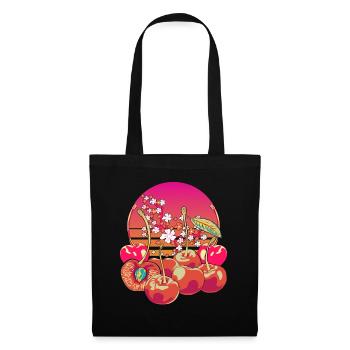 Fruit 90s Vaporwave Sakura Fruit Gift Cherry - Tote Bag - black - Front