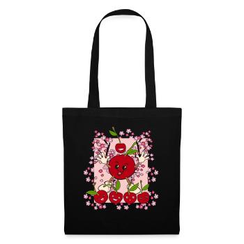 Sakura Summer Fruit Funny Cadeau Cerise - Sac en tissu - noir - Devant