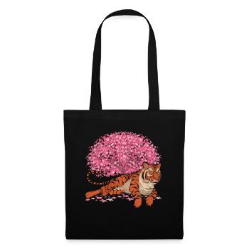 Cherry Blossom Tree Predator Cadeau Sakura Tiger - Sac en tissu - noir - Devant