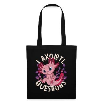 Je pose beaucoup de questions Funny Gift Axolotl - Sac en tissu - noir - Devant