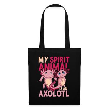 Salamandre amphibien à queue Drôle de cadeau Axolotl - Sac en tissu - noir - Devant