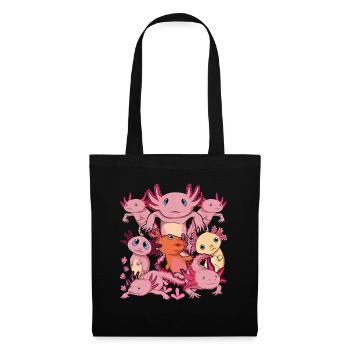 Salamandre Amphibien Animal Cadeau Mignon Axolotl - Sac en tissu - noir - Devant