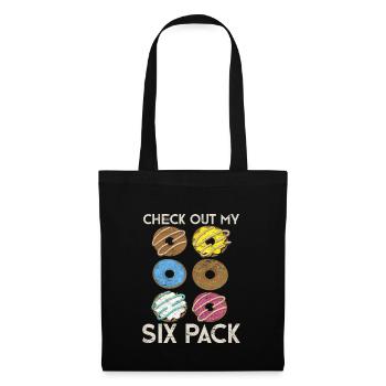 Regardez mon cadeau en pack de six Funny Donuts - Sac en tissu - noir - Devant