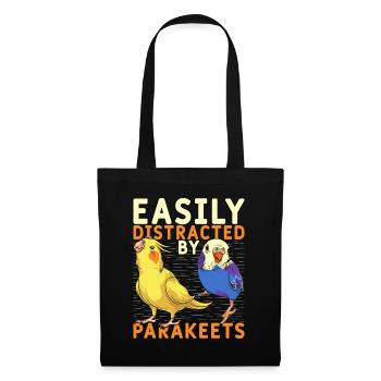 Vogelliebhaber Vogel Lustiges Geschenk Sittich - Stoffbeutel - Schwarz - Vorne