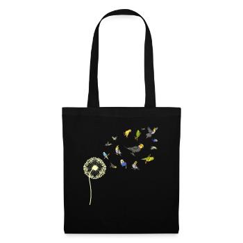 Pusteblume Ornithologe Vogel Geschenk Sittich - Stoffbeutel - Schwarz - Vorne