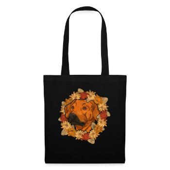Haustier Hunde Geschenk Blumen Rhodesian Ridgeback - Stoffbeutel - Schwarz - Vorne