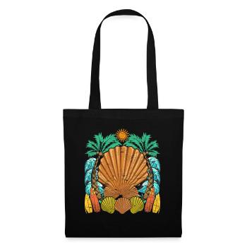 Summer Palm Beach Surfing Gift Shell - Tote Bag - black - Front