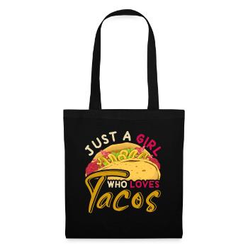 Taco cadeau mexicain pour fille de restauration rapide - Sac en tissu - noir - Devant