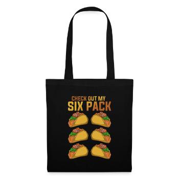 Mexikanisches Essen Sixpack Lustiges Geschenk Taco - Stoffbeutel - Schwarz - Vorne