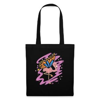 Tropical Bird Gift Butterfly Flamingo - Tote Bag - black - Front