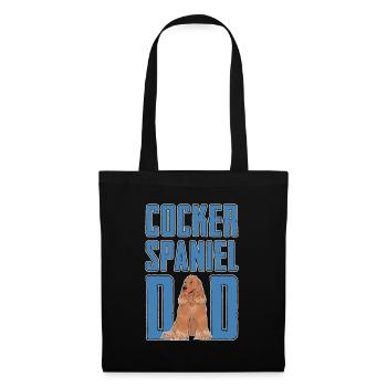 Hunde Papa Vatertag Geschenk Cocker Spaniel - Stoffbeutel - Schwarz - Vorne