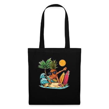 Obst Sommer Frucht Geschenk Dabbing Surfer Ananas - Stoffbeutel - Schwarz - Vorne