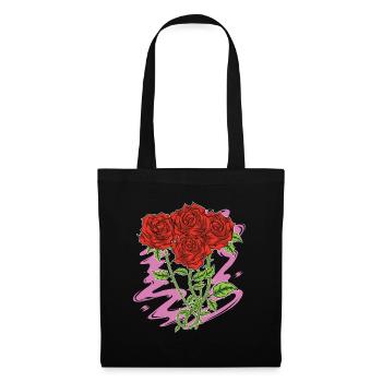 Nature Botanique Fleurs Fleurs Cadeau Roses - Sac en tissu - noir - Devant