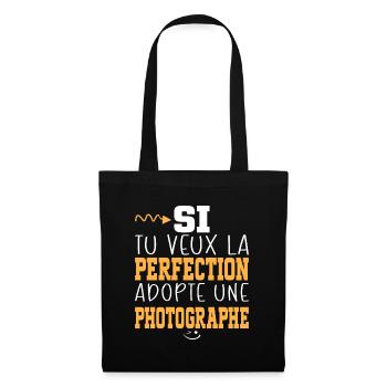 Métier Humour Femme Photographe - Sac en tissu - noir - Devant