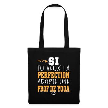 Métier Humour Femme Professeur de yoga - Sac en tissu - noir - Devant