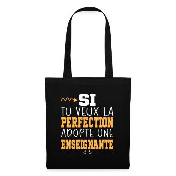Métier Humour Femme Enseignante - Sac en tissu - noir - Devant