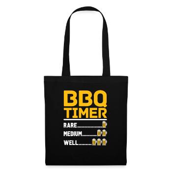 BBQ Bier trinken Männer Geschenk Lustiges Grillen - Stoffbeutel - Schwarz - Vorne