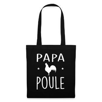 Papa poule - Sac en tissu - noir - Devant