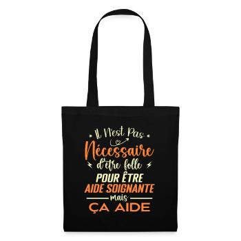 Aide Soignante Cadeau Femme Humour - Sac en tissu - noir - Devant