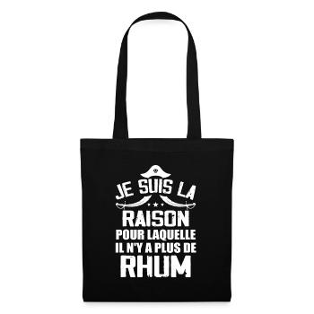 Cadeau Humour Pirates Rhum - Sac en tissu - noir - Devant