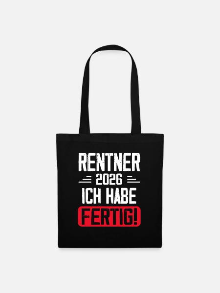 Rentner 2026 Ruhestand Geschenk - Stoffbeutel - Schwarz