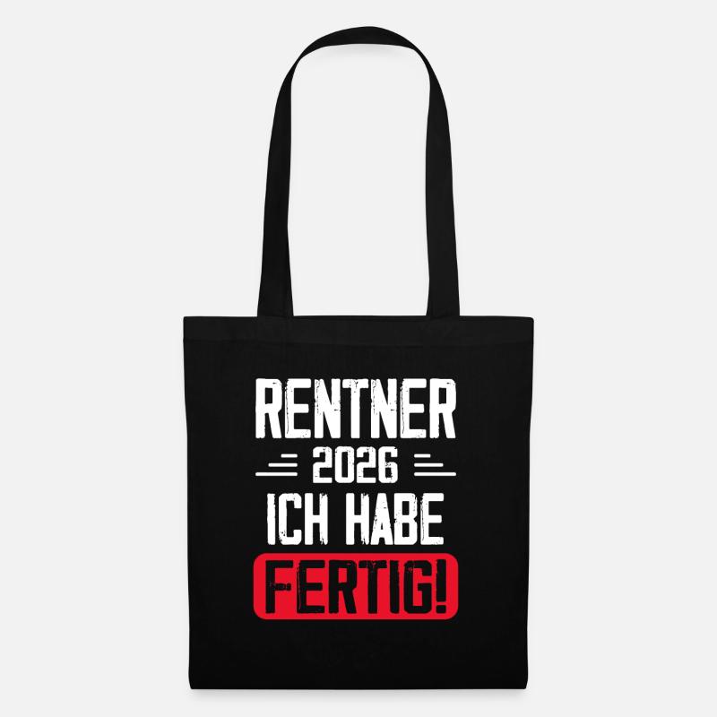 Rentner 2026 Ruhestand Geschenk - Stoffbeutel - Schwarz