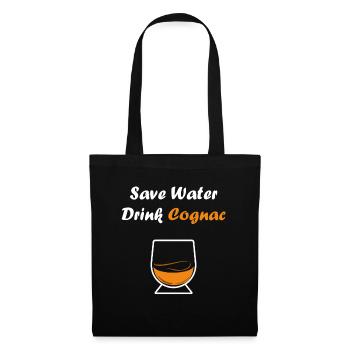 Save water drink cognac - Tote Bag - black - Front