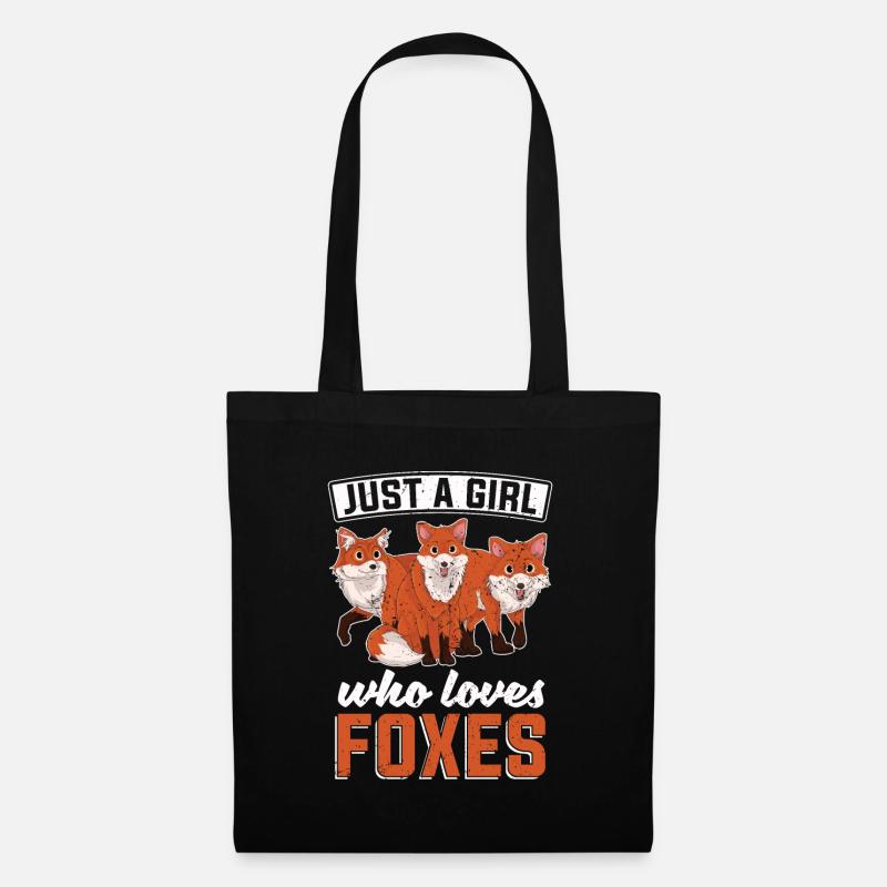 Nur ein Mädchen das Füchse liebt Wald Tier Fuchs - Stoffbeutel - Schwarz