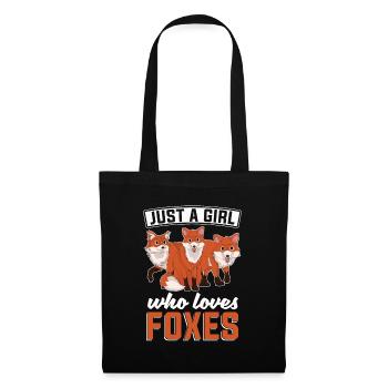 Forest Dweller Girl Gift Woodland Animal Fox - Tote Bag - black - Front