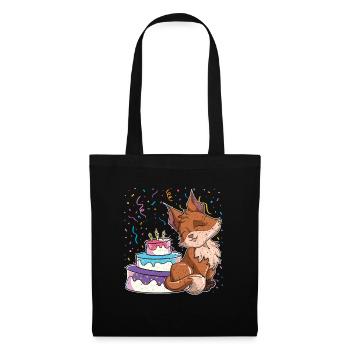 Nature Woodland Animal Birthday Party Gift Fox - Tote Bag - black - Front