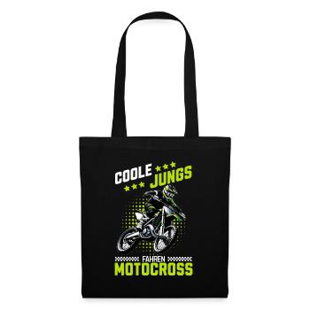 Motocross Kinder Dirtbike Geschenk Cross - Stoffbeutel - Schwarz - Vorne