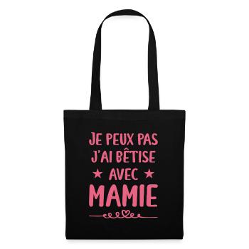 Je Peux Pas J'ai Bêtise Avec Mamie - Sac en tissu - noir - Devant