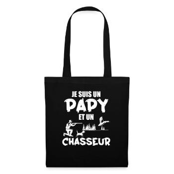 Je Suis Un Papa Et Un Chasseur - Cadeau Chasseur - Sac en tissu - noir - Devant