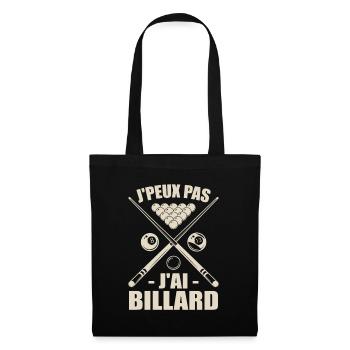 Je Peux Pas J'ai Billard - Sac en tissu - noir - Devant