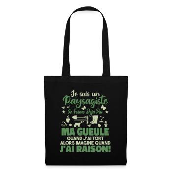 Paysagiste Paysagisme Paysagiste Aménagement - Sac en tissu - noir - Devant