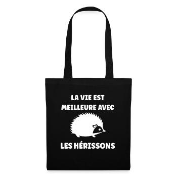 Hérisson - Sac en tissu - noir - Devant