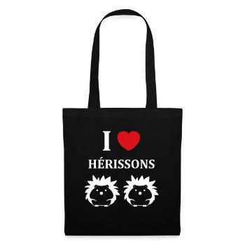 Hérisson - Sac en tissu - noir - Devant