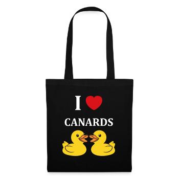 Petit canard - Sac en tissu - noir - Devant