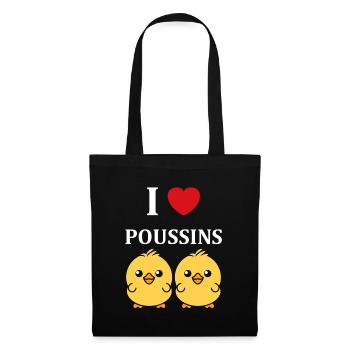 J'aime les poussins - Sac en tissu - noir - Devant