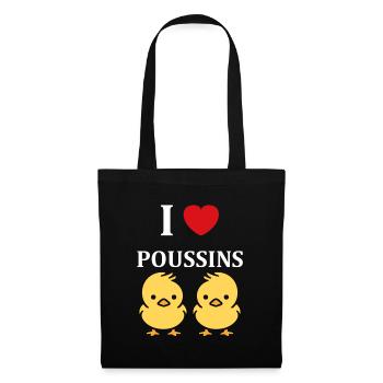 J'aime les poussins - Sac en tissu - noir - Devant