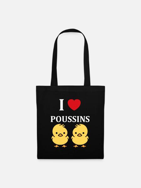 J'aime les poussins - Sac en tissu - noir