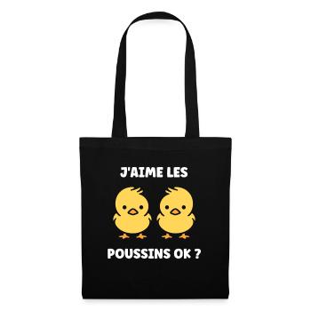 J'aime les poussins - Sac en tissu - noir - Devant