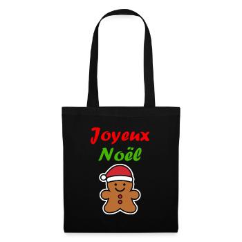Joyeux noel pain d'épice - Sac en tissu - noir - Devant