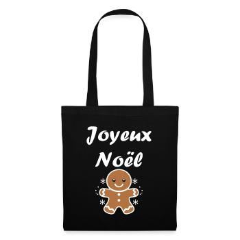 Joyeux noel pain d'épice - Sac en tissu - noir - Devant