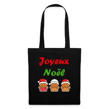 Joyeux noel pain d'épice - Sac en tissu - noir - Devant