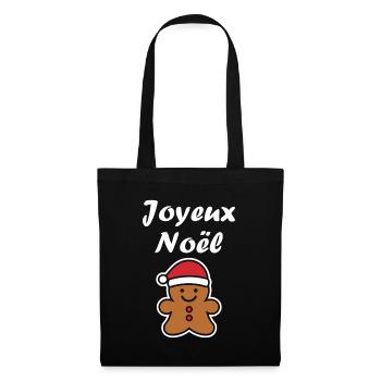 Joyeux noel pain d'épice - Sac en tissu - noir - Devant