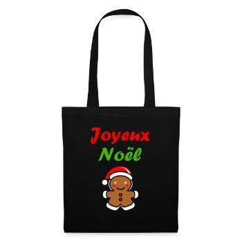 Joyeux noel pain d'épice - Sac en tissu - noir - Devant